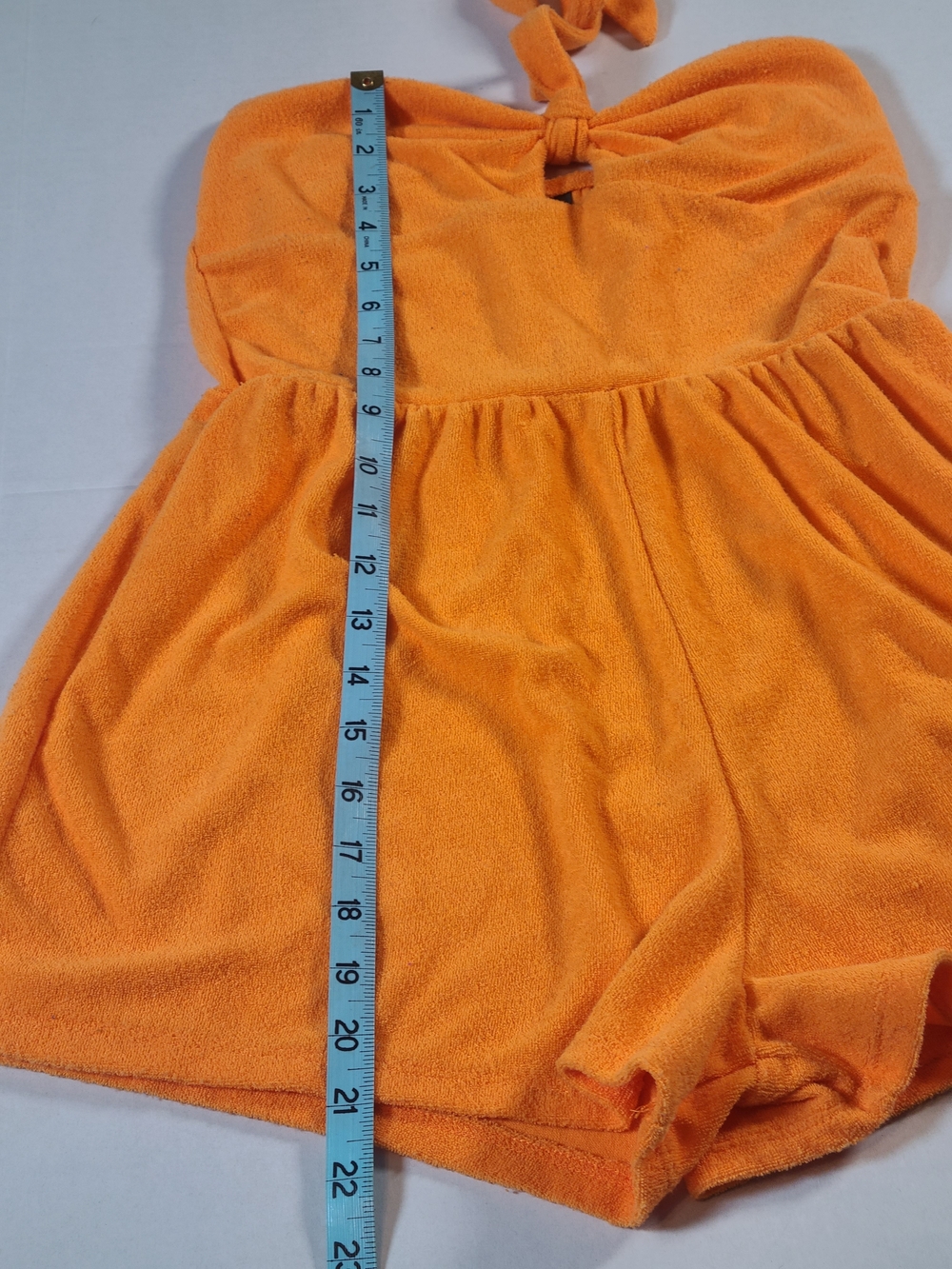Wild Fable Womens Bright Orange Halter Terry Romper Keyhole NWT XS - Picture 12 of 13
